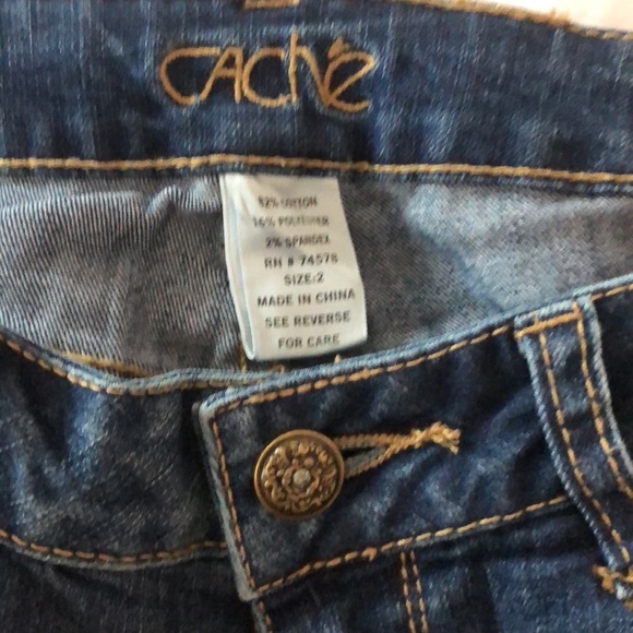 Cache Light Blue Low Rise Side Slit Ankle Zip Skinny Stretch Denim Jeans Size 2 - Picture 10 of 14